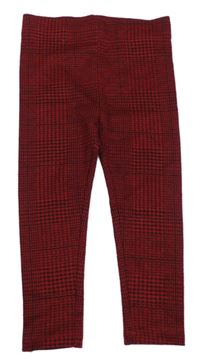 Červeno-černé vzorované úpletové legíny Peacocks