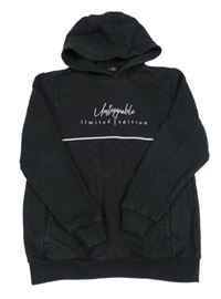 Černá mikina s nápisem a kapucí George