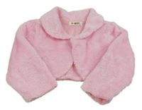 Růžové chlupaté podšité bolerko 