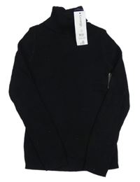 Nové - Černý žebrovaný svetrový rolák George