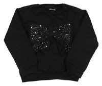 Černá mikina s mašlí a flitry Nutmeg