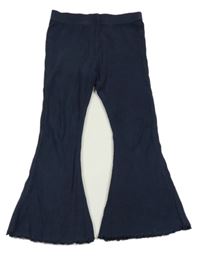 Tmavomodré žebrované flare legíny Next