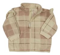 Pudrovo-smetanová kostkovaná fleecová mikina H&M