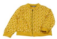 Žlutá  květovaná propínací mikina 