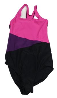 Neonově růžovo-fialovo-černé plavky Yigga