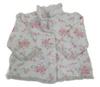 Bílo-květovaný prošívaný kabátek 