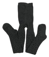 Tmavošedé vzorované punčocháče Primark