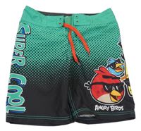 Zeleno-černé plážové kraťasy - Angry birds