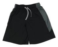 Černo-tmavošedé sportovní funkční kraťasy Under Armour