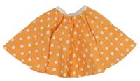 Oranžová kolová sukně s puntíky 