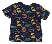 Tmavomodré tričko s dinosaury Nutmeg