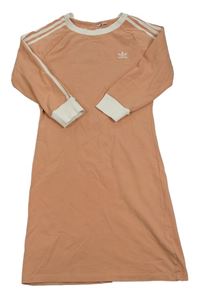 Světlerůžové šaty s logem Adidas
