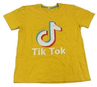 Okrové tričko s logem Tik Tok 