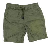 Khaki plátěné kraťasy s tygry Primark