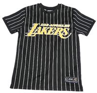 Černo-bílý proužkovaný basketbalový dres s číslem 