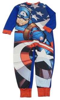 Tmavomodrý fleecový overal Captain America