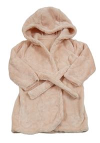 Světlerůžový chlupatý župan s kapucí George