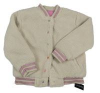 Nové - Béžová huňatá zateplená mikina s nápisem Dunnes