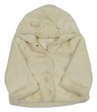 Béžová kožešinová podšitá bunda s kapucí M&S