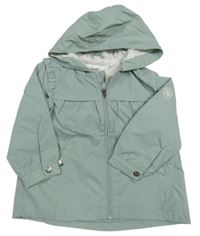 Zelenošedá šusťáková jarní parka s kapucí C&A