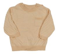 Broskvovo-bílý pruhovaný svetr George 