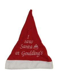 Červeno-bílá vánoční čepice s nápisem 