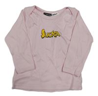 Světlerůžové triko s nápisem Brand new