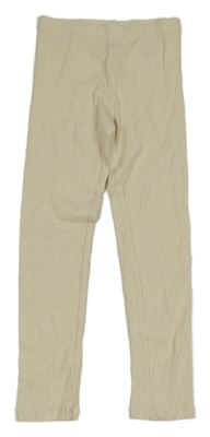 Smetanové žebrované legíny H&M