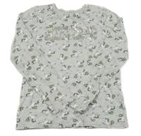 Šedé melírované triko s jednorožci Primark