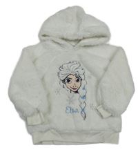 Bílá chlupatá mikina s Elsou a kapucí Disney