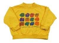 Žlutá oversize mikina s pejsky 