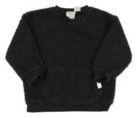 Tmavošedá huňatá mikina s klokankou Zara