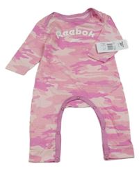 Nové - Růžový army overal s nápisem Reebok