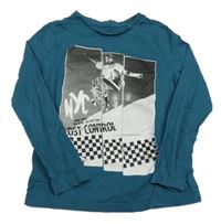 Petrolejové triko se skateboardistou C&A