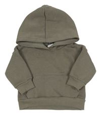 Hnědá mikina s klokaní kapsou a kapucí Shein 