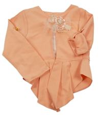 Broskvový sakový cardigan s květem Tivido