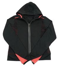 Černo-neonově růžová propínací sportovní mikina s kapucí Yd. 