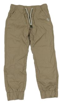 Hnědé plátěné cuff kalhoty Dopodopo