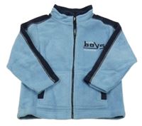 Světlemodro-tmavomodrá fleecová propínací mikina s nápisem Papagino