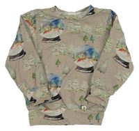 Béžová mikina se stromy