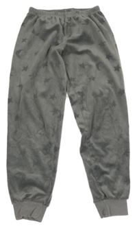 Šedé plyšové kalhoty s hvězdičkami a měsíci C&A