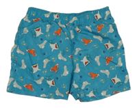 Modré plážové kraťasy s Nemem Disney