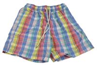 Barevné kostkované plátěné plážové kraťasy M&S