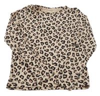 Broskvovo-černo-růžové vzorované triko Primark