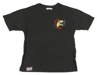 Tmavošedé tričko s dinosaurem Zara