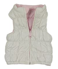 Bílá šusťáková prošívaná zateplená oboustranná vesta Prénatal