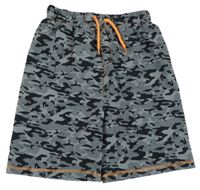 Šedo-černé army plážové kraťasy Harry Bear