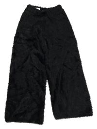Černé chlupaté culottes kalhoty Zara