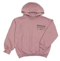 Růžová mikina s nápisem a kapucí Dunnes