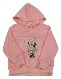 Světlerůžová mikina s Minnií a kapucí 